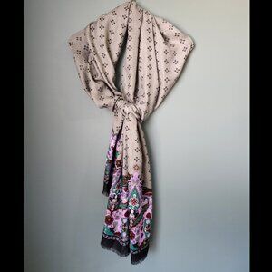 Stylish Eclectic Purple/Gray Large Scarf